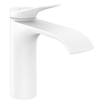 Baterie pentru lavoar Hansgrohe Vivenis 110, cu ventil pop-up, alb mat